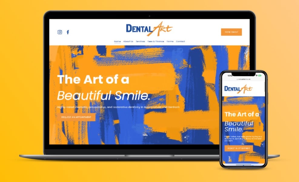 Dental Art website mockup
