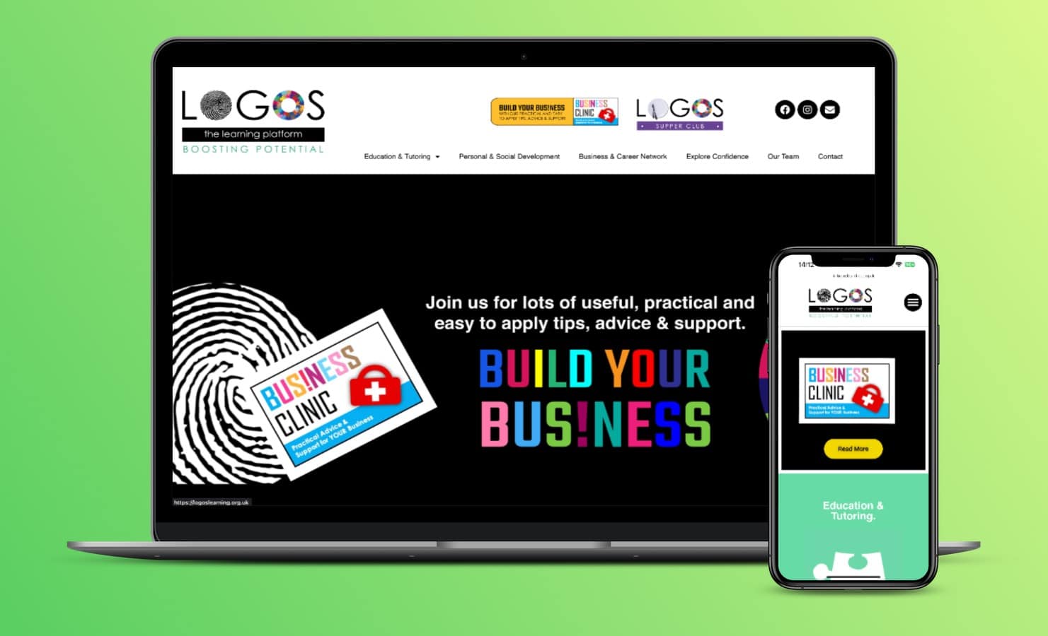 Logos Learning Website Mockup high res