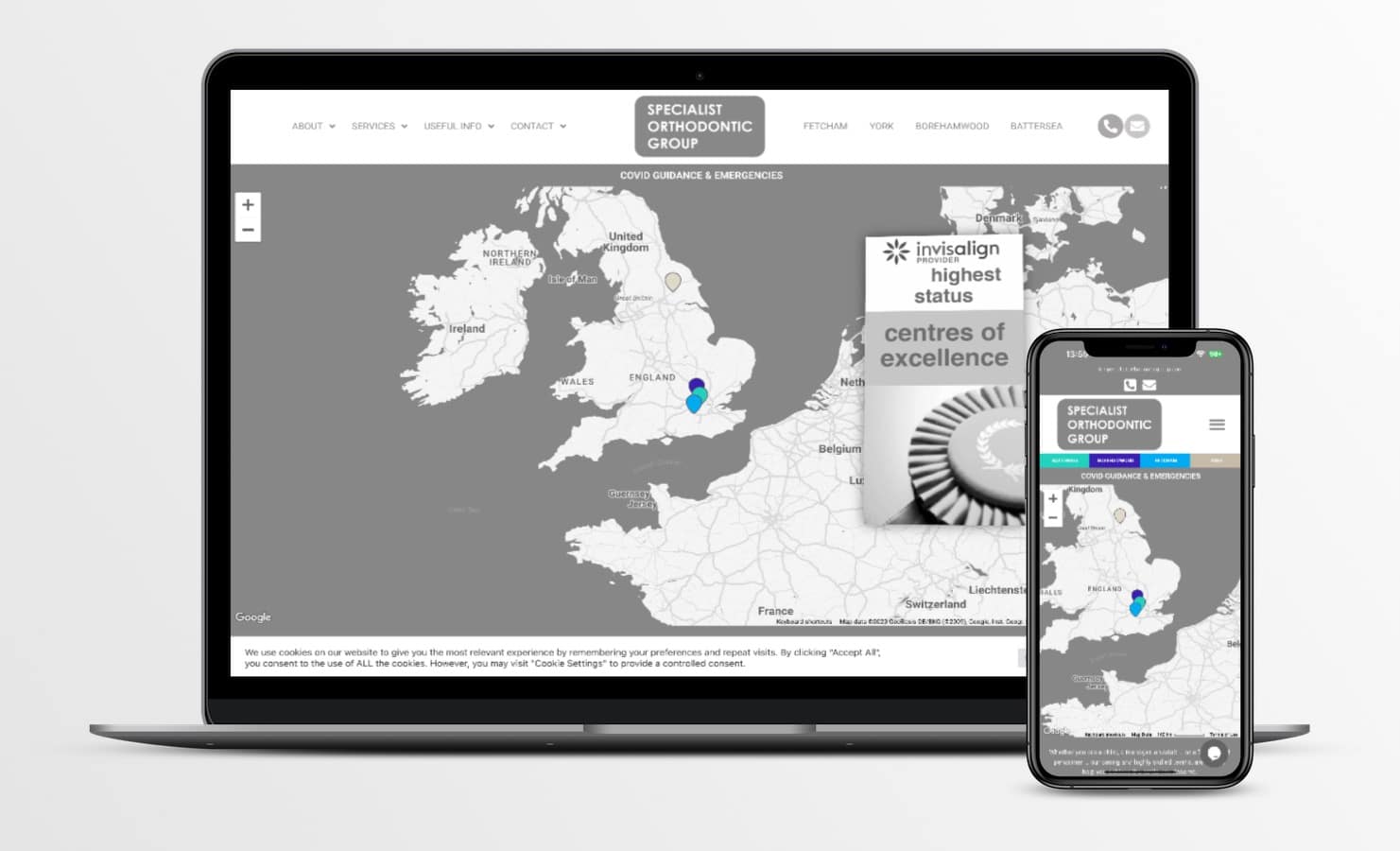 Specialist Orthodontic Group Website Mockup high res