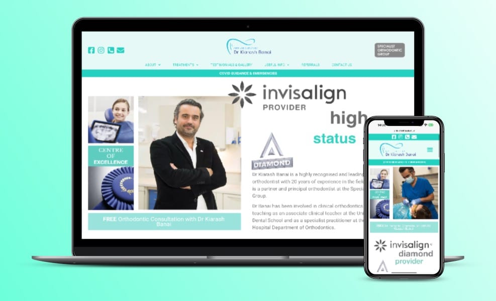 dr kiarash banai website mockup