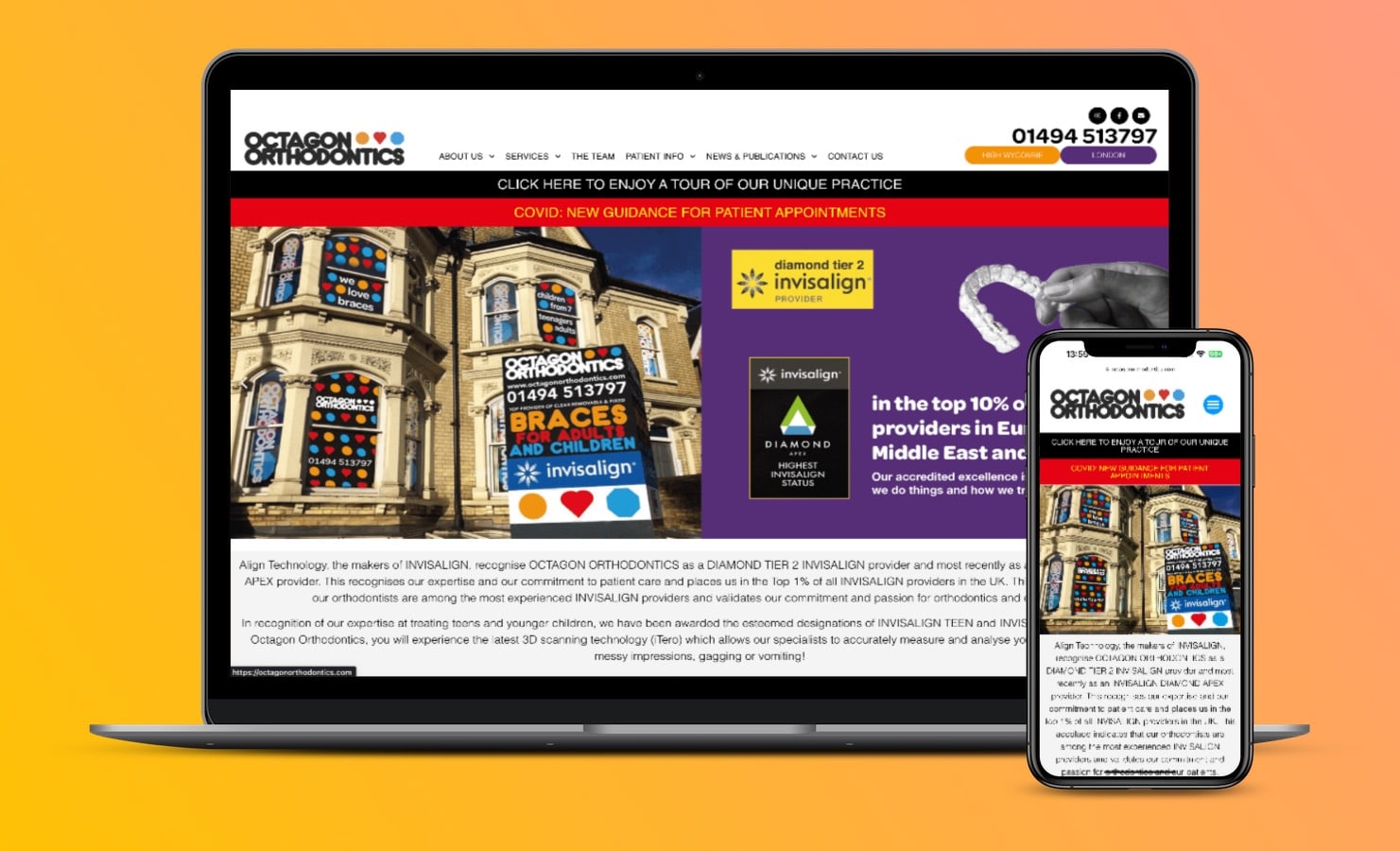 octagon orthdontics website mockup high res